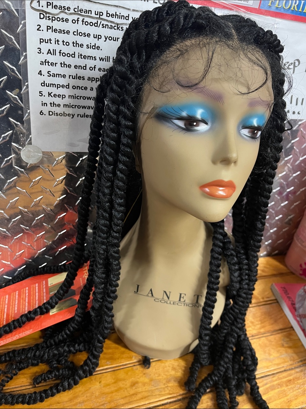 Black Twist  full Lace Front Wig — Natural Protective Style